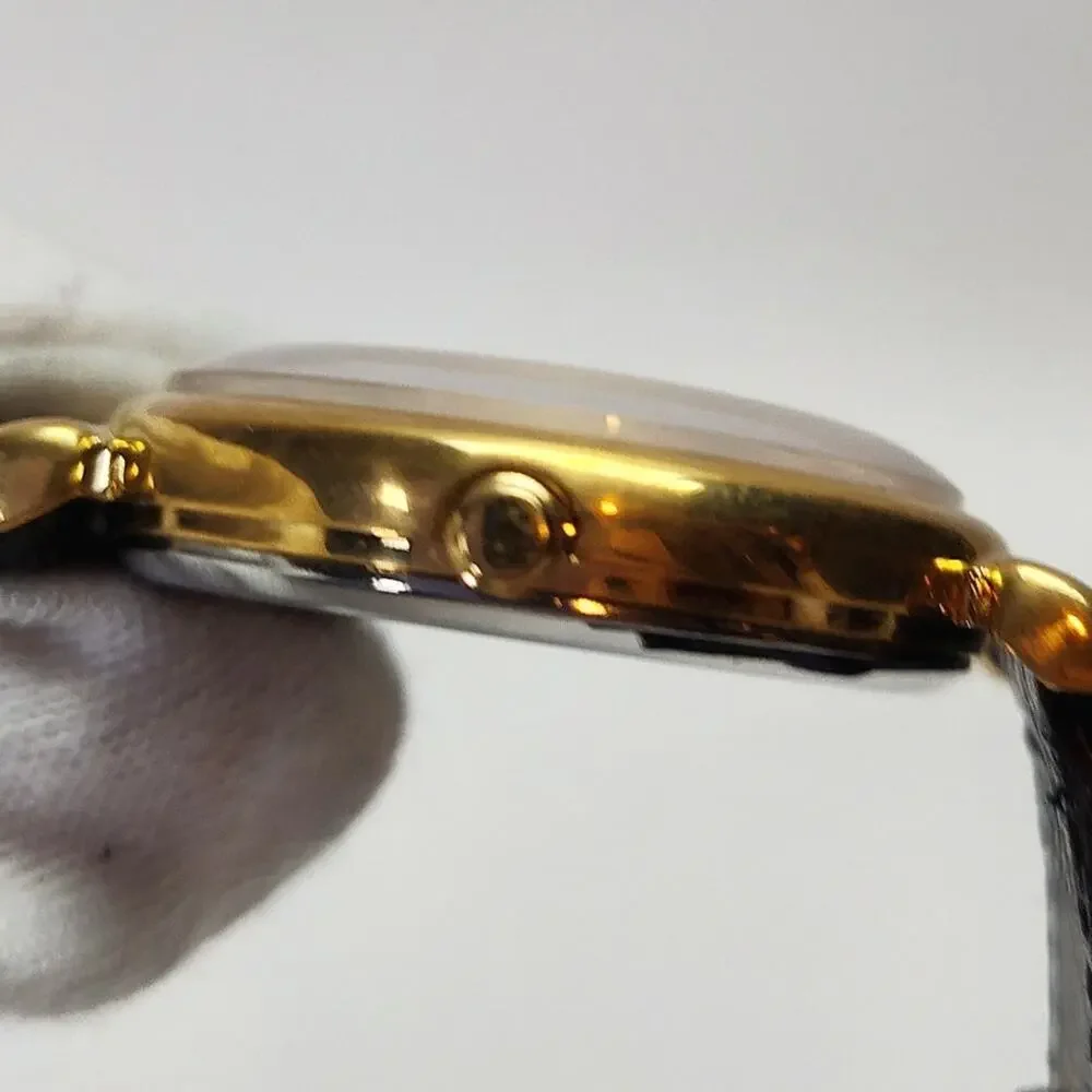 Vintage Mickey Mouse Pulsar Watch Gold Tone Black Dial Date